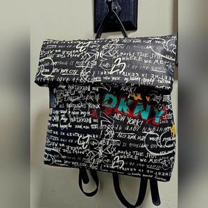 DKNY Tilly Foldover Graffiti Backpack
